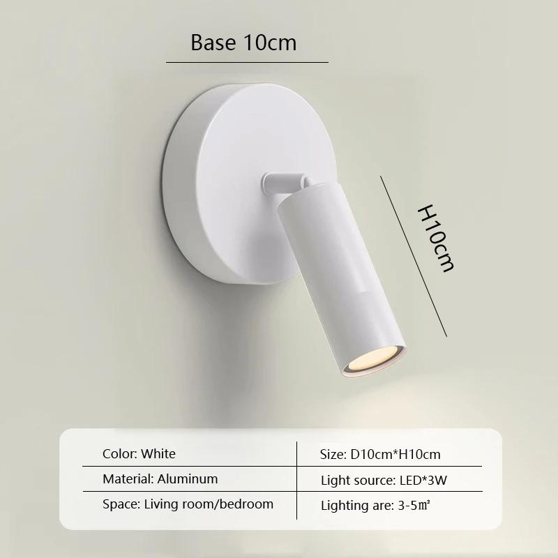 Lampe Murale LED Nordique Angle Réglable Lampe de Lecture Semi Encastrée Métal Rotation Applique Murale Pour Chambre Nuit Couloir Placard