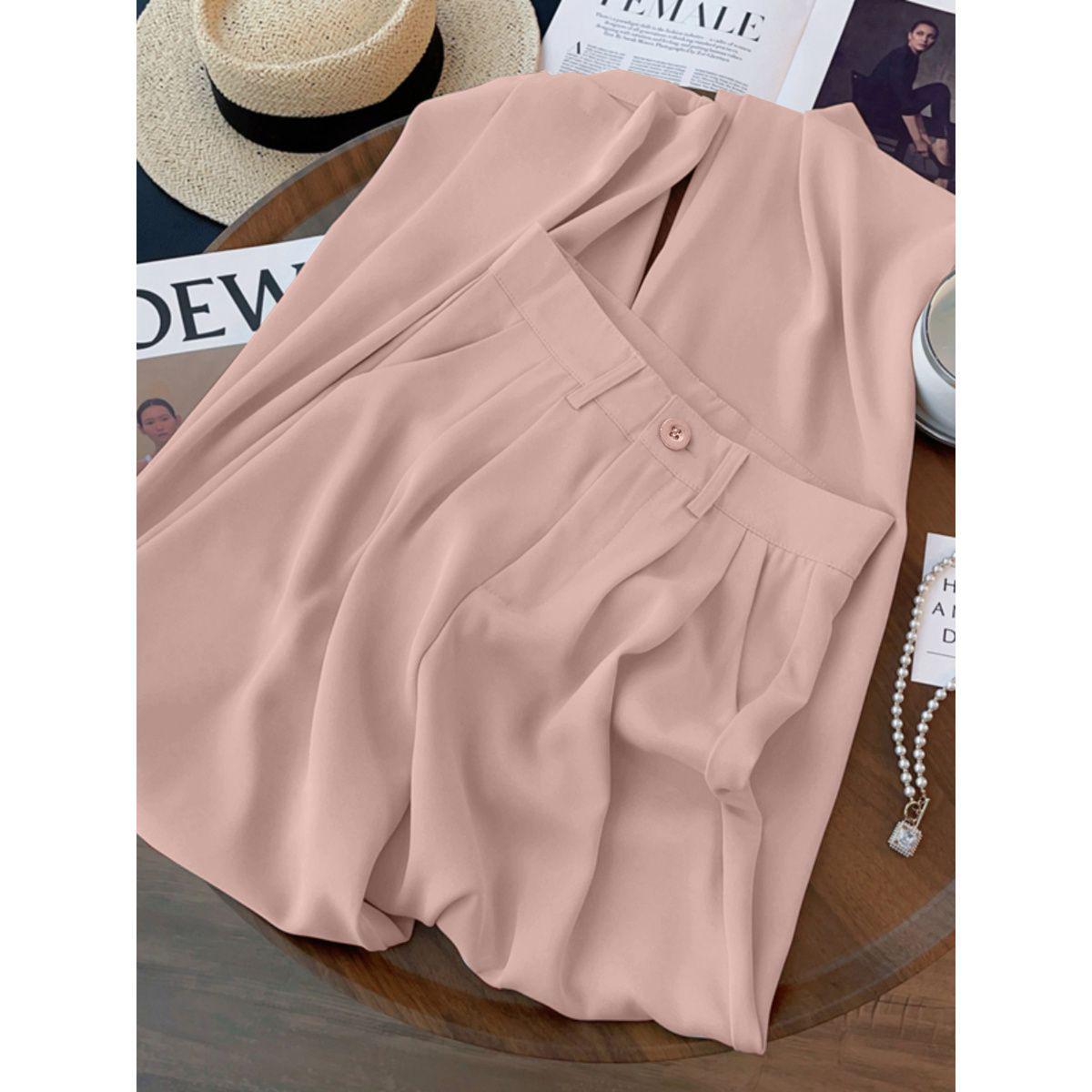 

Women s High-Waisted Wide-Leg Pants, Spring/Summer 2026, Loose Straight-Leg, Drape Well, Versatile for Petites, Floor-Length, Lightweight Style S for 95 jin or less