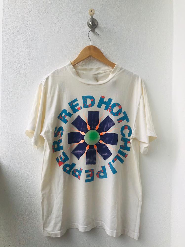 Vintage Original 90#039;s Red Hot Chili Peppers #039;#039;Sperm Logo 1990#039;#039; American Funk Mu Unisex T-Shirt S