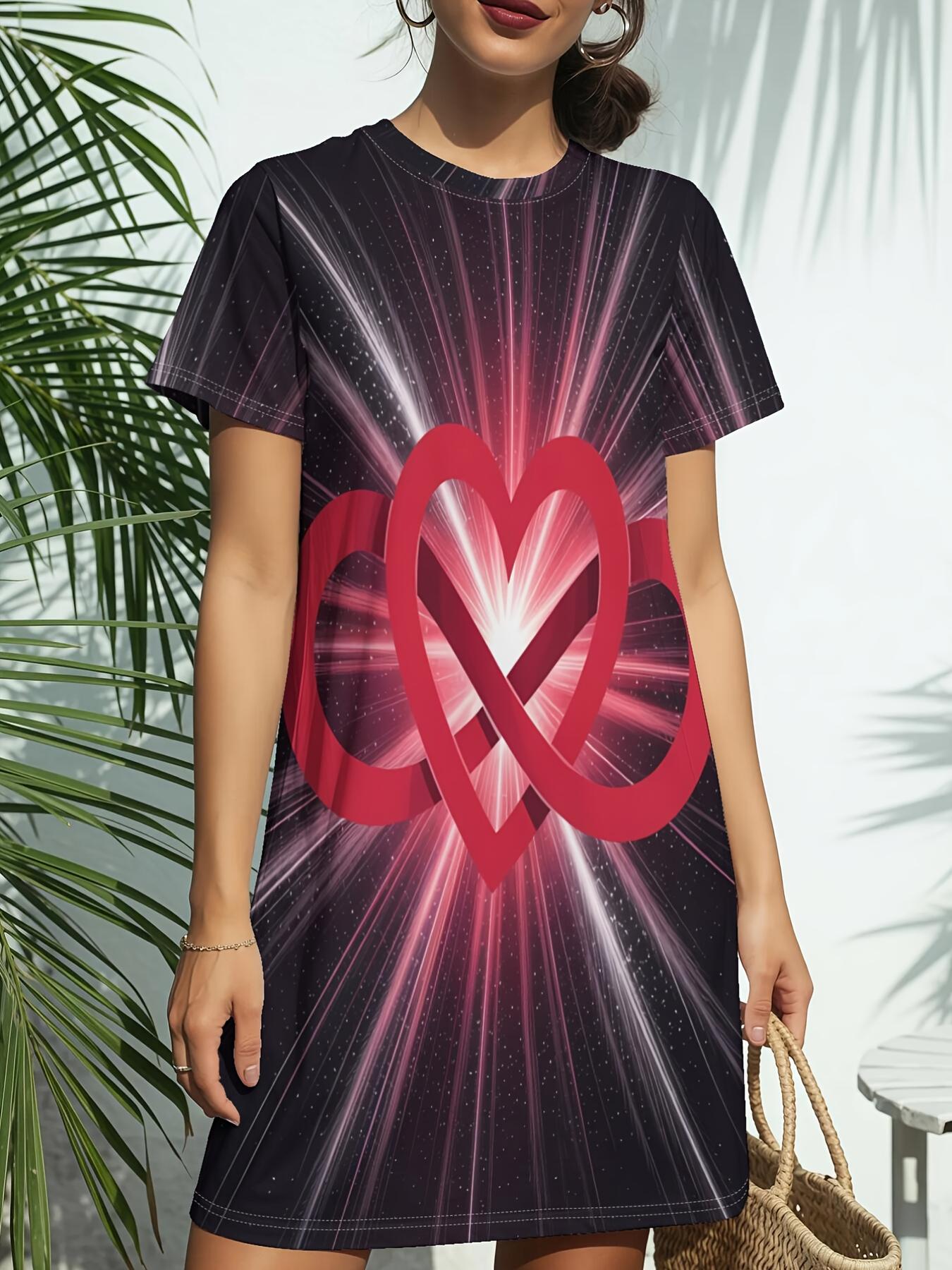 

Women S New Crew Neck Short Sleeve T-Shirt Dress. American Trend Digital Print. Casual ; Versatile for Spring And Summer. Elegant And Chic Woen S r S дубильна кора