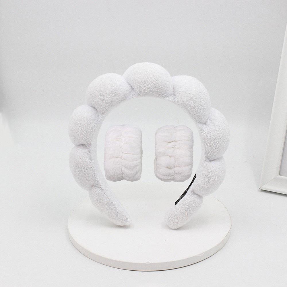 3/1PCS Microfiber Washing Wristbands Hairband Scrunchies Puffy Headband SPA Bubble Headband Washing Face Makeup Shower Skincare