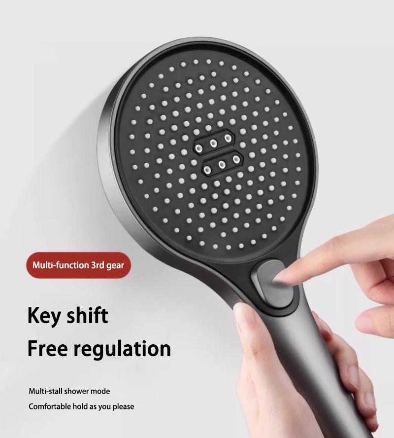 High Pressure Shower Head 13cm Panel 3 Modes Water Saving Spray Nozzle Shower Bathroom Accessories