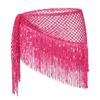 Sequins Tassel Triangle Hip Scarf Glitter Fringe Triangle Waist Wrap Scarf  Women Outfit
