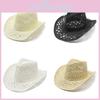 Maranta Handwoven Hollow Out Denim Sun Hat With Wide Brim For Summer Sun Protection
