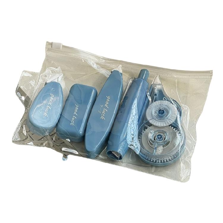 5 Pcs/Set White Out Tape Creative Correction Belt Correction Tape Rollers Retractable Correction Tape for Student синий