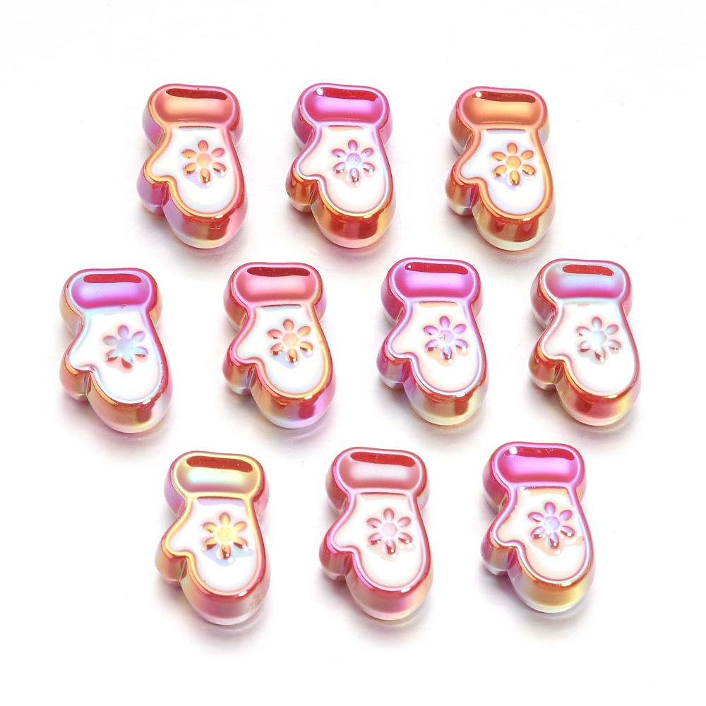 10pcs Christmas Series Acrylic Beads Santa Bell Christmas Socks Loose Beads For DIY Handmade Charm Bracelet Earring Jewelry Gift