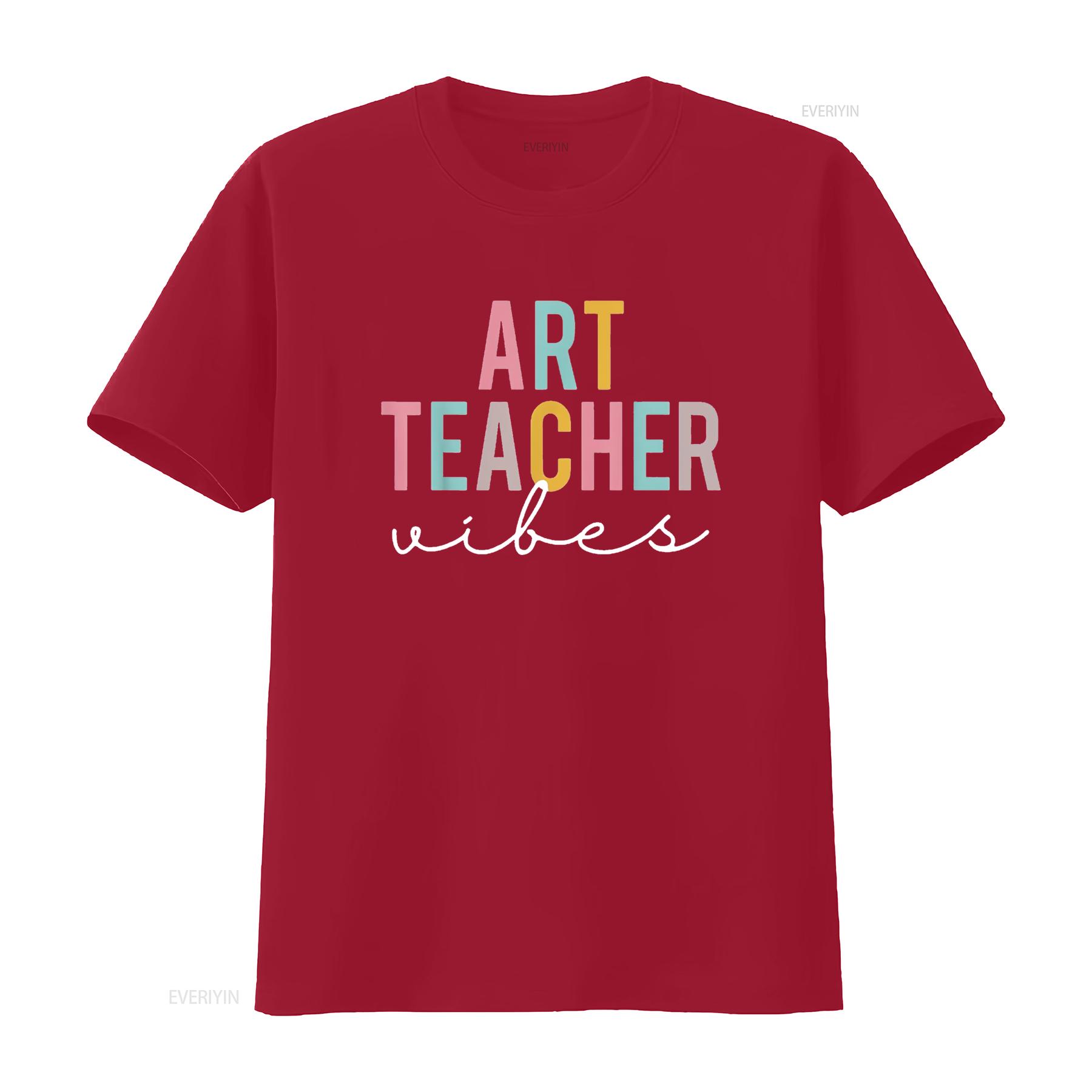 

Mens Art Teacher Vibes Colorful Appreciation Day Back To School T Shirt Black Medium vintage Washed Stylish Unisex homme S