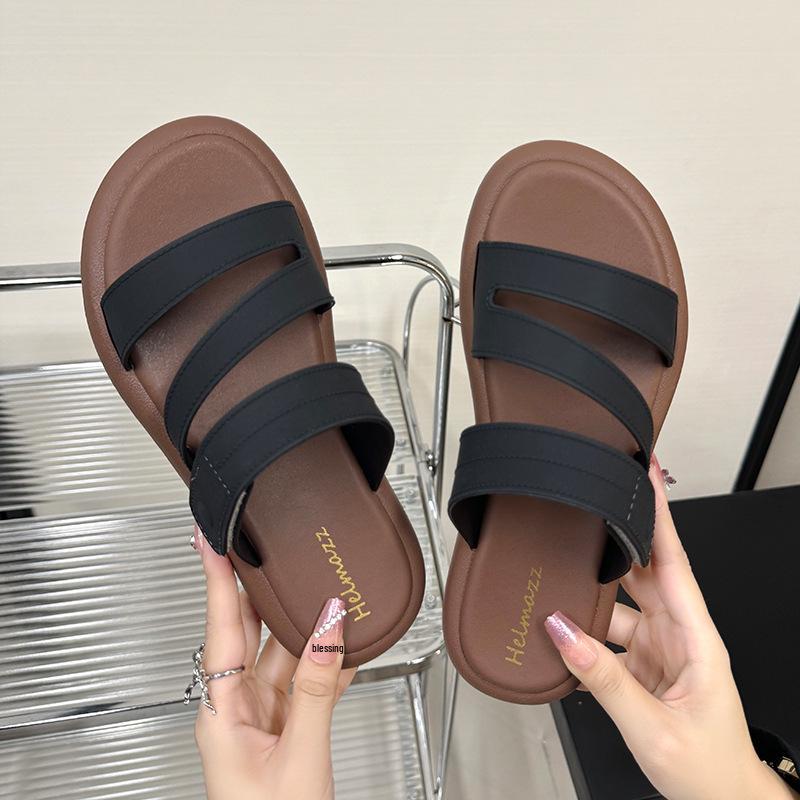 

Женские летние плоские нескользящие сандалии на одной лямке и Z-образной лямке для купания и пляжа 40 (size runs small) чёрный