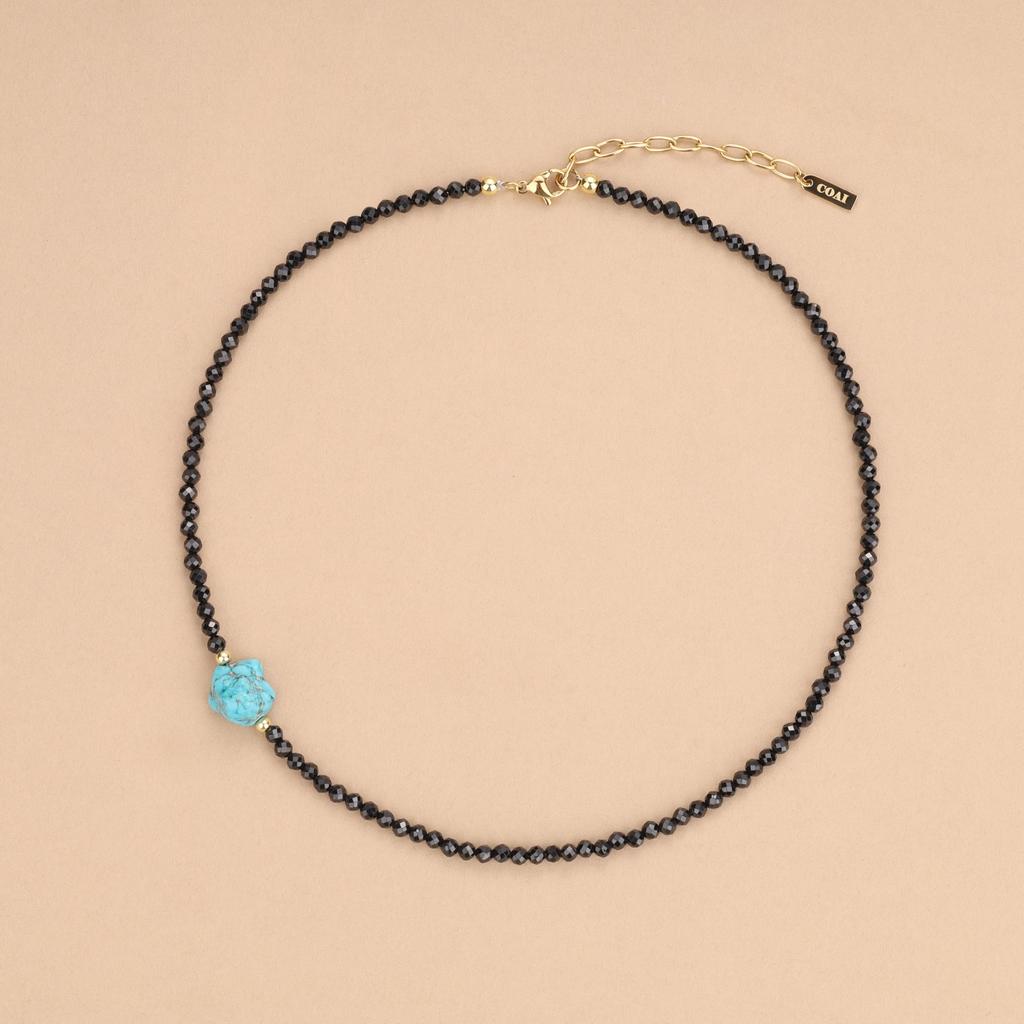 Cut Spinel Turquoise Power Stone Necklace for Women [KOAI]