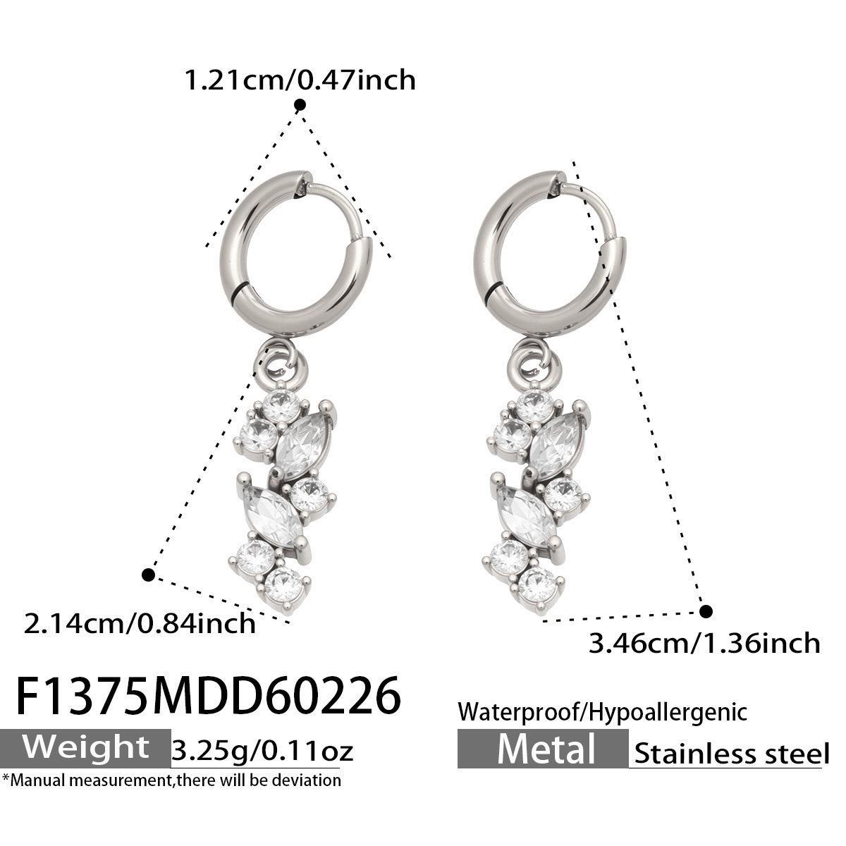 Light Luxury Wheat Ear Drop Earrings with Zircon Inlay – Women s European & American French Style Stainless Steel Jewelry