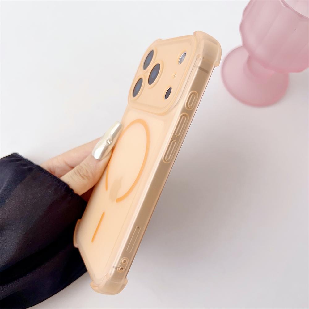 Four Corners Shockproof Translucent Case for For Iphone 17 Air 16 1 Plus 14 13 12 Pro Max Magnetic for  Candy Color Cover