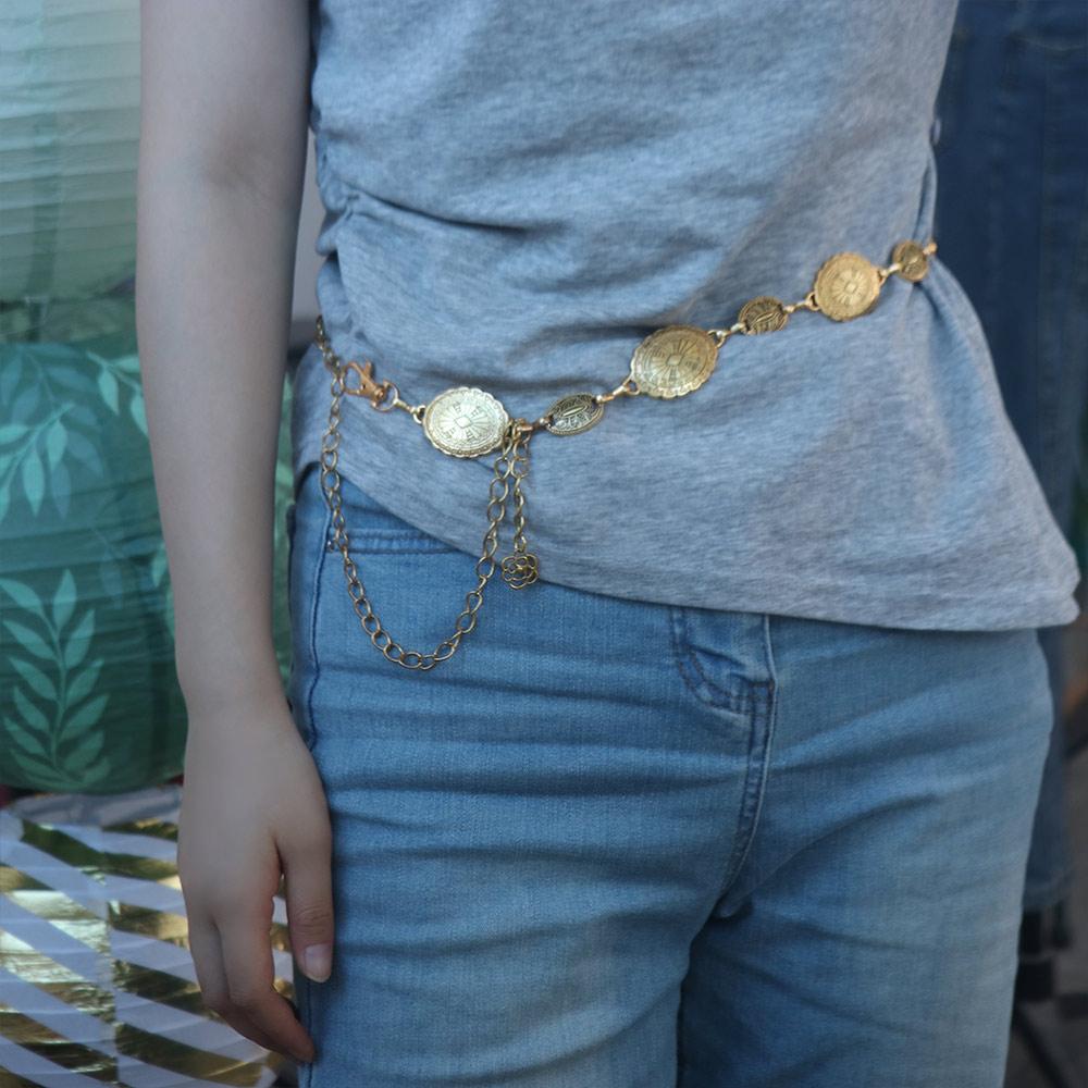 Oval Bohemian Waist Chains Belly Chain Tassel Body Chain Vintage Dress Belt Chains  Indian Dance
