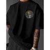 European Size Men'S Gothic Style T-Shirt Featuring a Skull And Crown Design - Creative Streetwear with a Loose Fit,