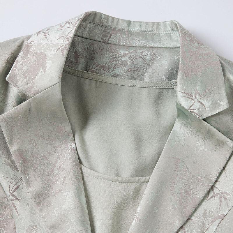 Elegantes Damen-Jacken- und ärmelloses Kleid-Set