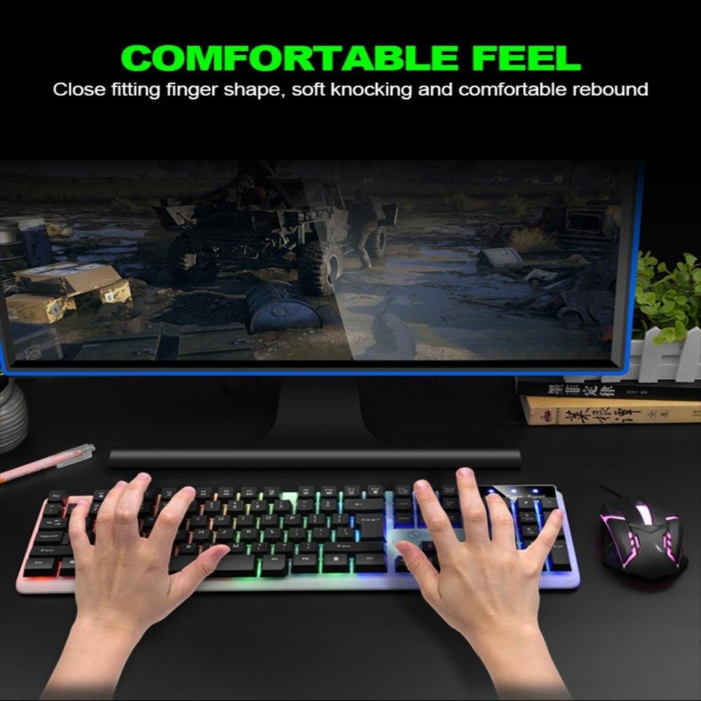 Gaming Wired Keyboard Color Matching Luminous Mechanical Feel Desktop Computer