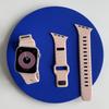 For Watch 9/8/7/SE Beveled Striped Silicone Gel Watch Band with Pin Buckle Sports-Style