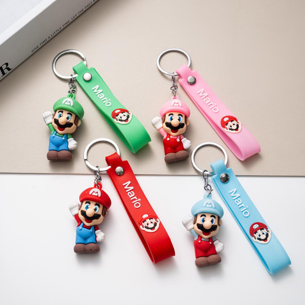 Cartoon Super Mario Mushroom Head Keychain Creative Car Keychain Doll Machine Pendant Small Gift