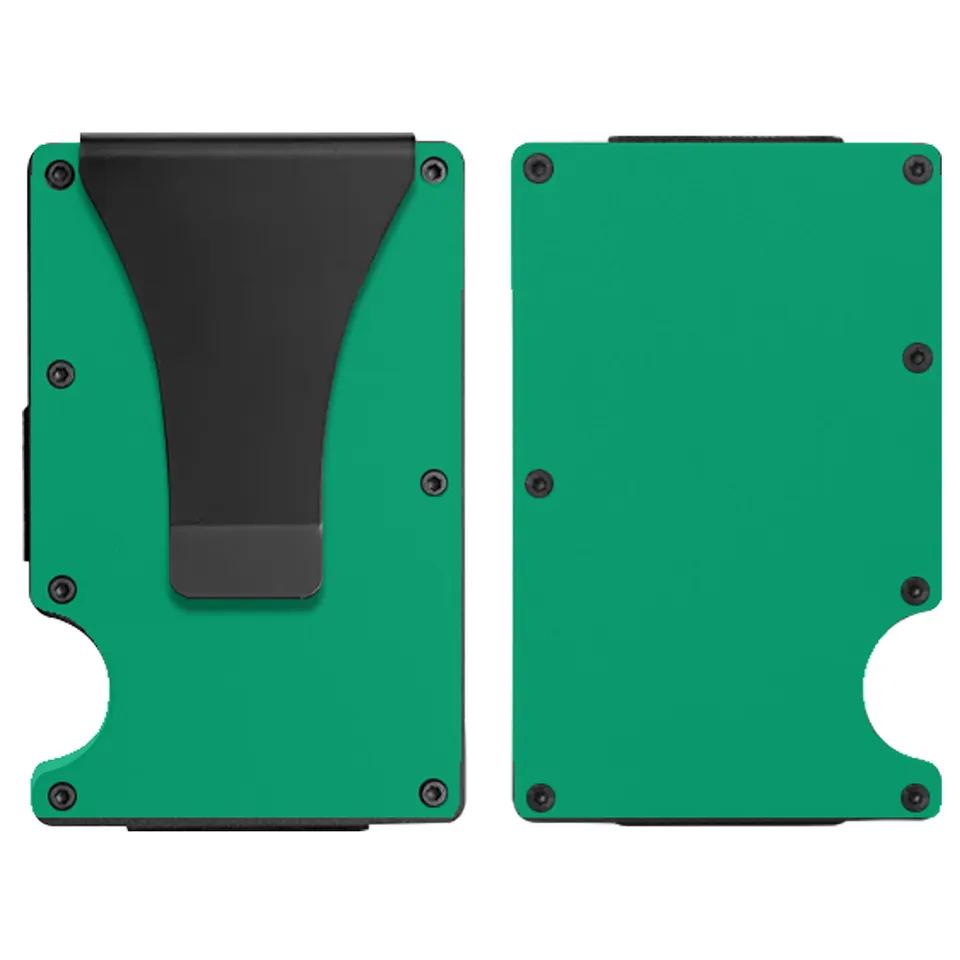 Алюминиевый сплав RFID Антикражный держатель для кредитных карт трава зеленый