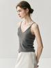 Versatile Women's V-Neck Cashmere Knit Camisole - Slim Fit, Thin Straps