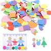 Children Geometry Foam Stickers Puzzle Self-Adhesive EVA Sticker Kids Education DIY Toys for Crafts Arts Making Gift TMZ
