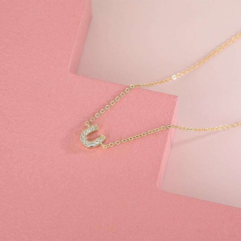 

Banyan Tree 14K Gold-Plated Silver Horseshoe Diamond Necklace 42+3cm золотой