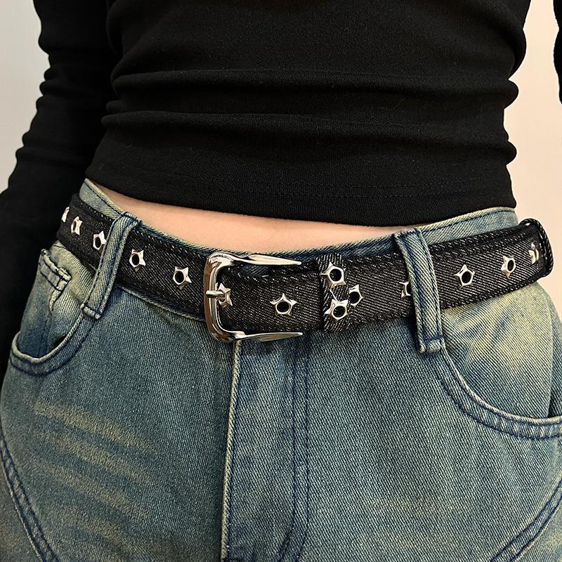 Canvas Belts with Needle Buckle Leather Belts for Women ladies Trendy Simple Versatile Korean-Style Denim Waistband Decoration