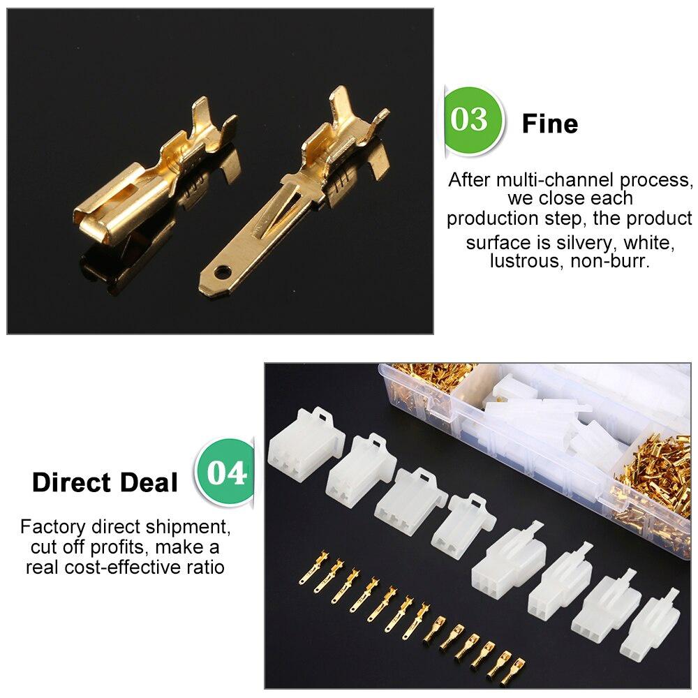 380Pcs Auto Wire Terminal Connector 2.8 Mm Connector Male Female Terminals Housing 2 3 4 6 for Boat Car Motorcycles Car Boat