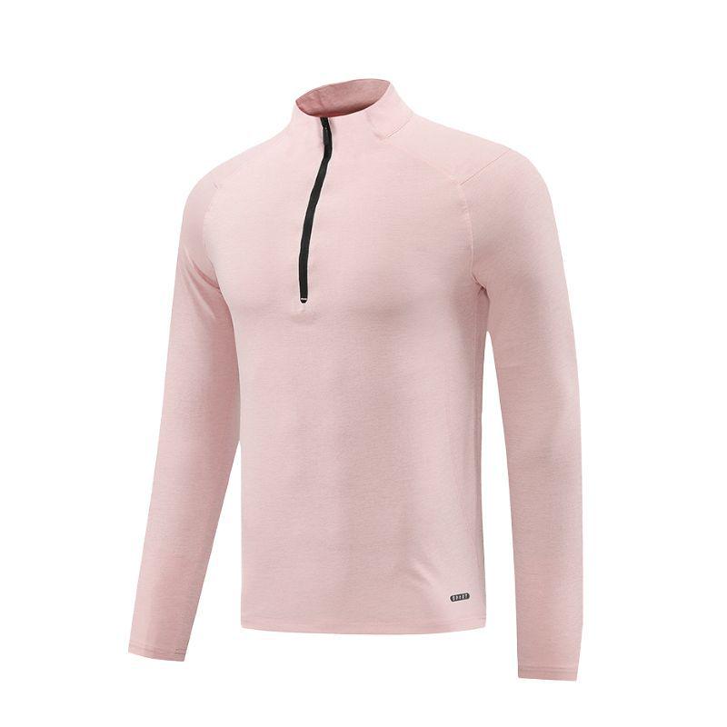 Men's Quick-Dry Long Sleeve Sun Protection T-Shirt with Half Zip for Sports & Fitness