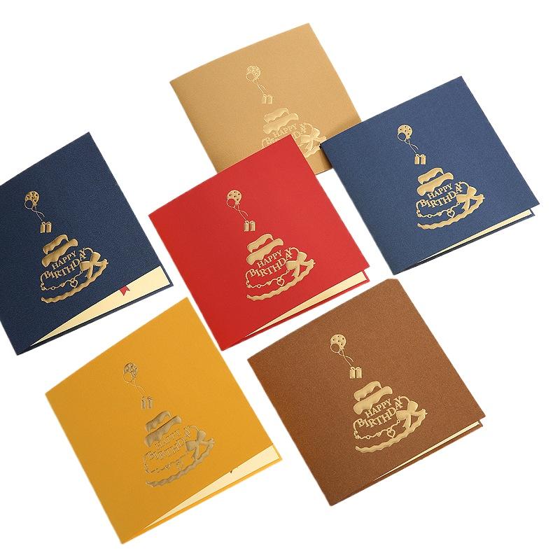 Office School Supplies 3D Greeting Car Birthday Card Ins Style Color Three Dimensional Happy Birthday Wholesale Kawai Lovely