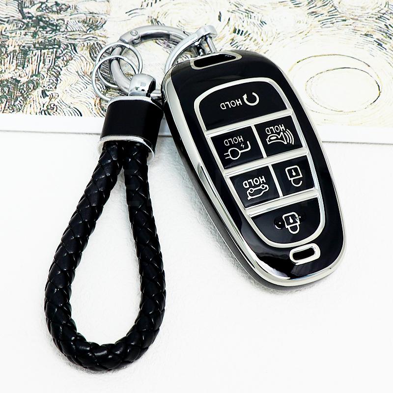 4 5 6 7 8 Buttons TPU Remote Key Shell Fob Case Cover for Hyundai 2020-2021 Sonata Nexo DN8 Santa Fe TM Tucson NX4 Staria Ioniq