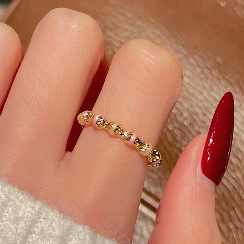 Medieval Purple Enamel Open Ring French Retro Niche Design Love High-End Accessories Adjustable opening