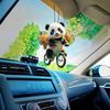 Acrylic Playful Panda Car Decor Hanging Mirror Keychain Perfect For Interior Style