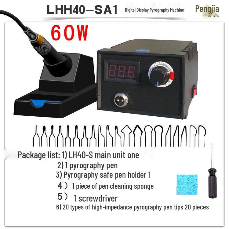 Adjustable Temperature Pyrography Tool: Electric Pen for Wood, Gourd, and Rice Paper Pyrography