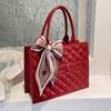 Wedding Bag Bride Wedding Girl Large Capacity Premium Sense Soft Leather Niche Red Daily Available Tote Bag