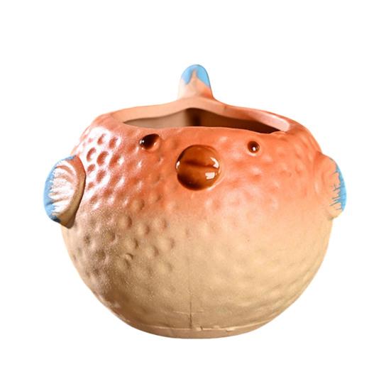 Ceramic Animal Plant Pot Cute Kitty Flowerpot with Drainage Hole Decorative Sheep Pig Planter for Succulents Home Room Office Desk Decor