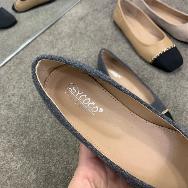 Temperament~ Doudou Schuhe mit flacher Sohle Damenschuhe 2025 neu Herbst flacher Ausschnitt vielseitige Oma Einzelne Schuhe