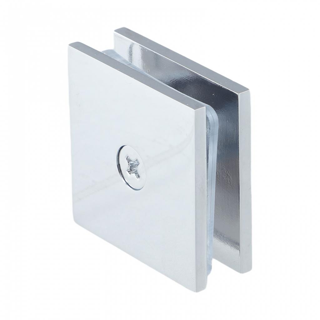 Brass Glass Clamp for Bathroom Doors Square U Shape for 8 12mm Tempered Glass