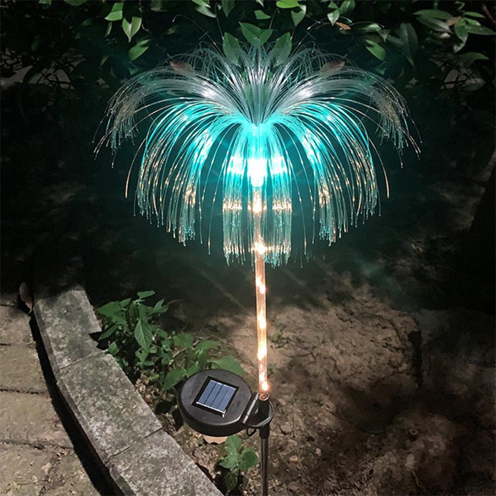 Solar Powered Colorful Jellyfish Lights 600mAh Jellyfish Fairy Light Fiber Optic Jellyfish Lamp Outdoor Courtyard Landscape Lamp