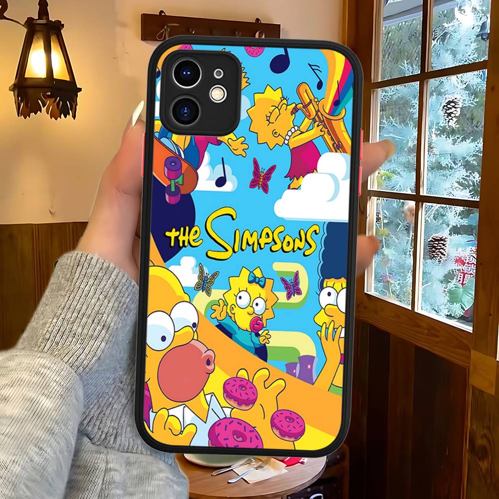 

Мультяшный The S-Simpsons Для IPhone 16 Pro Max 15 14 13 12 11 XS MAX X Plus Конфетный Цвет Матовый ТПУ Чехол для Телефона iphone 12