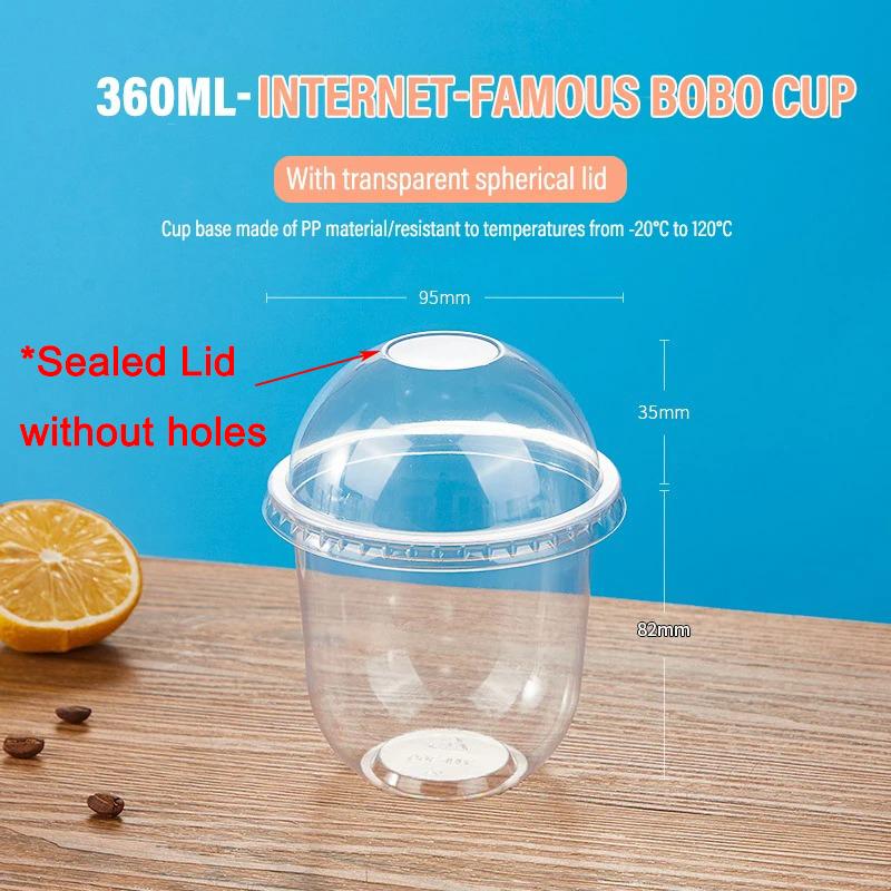 250/360/500ml Disposable Salad Cups Transparent Plastic Dessert Cups Container With Dome Lids For Ice Cream Cupcake Coffee Party