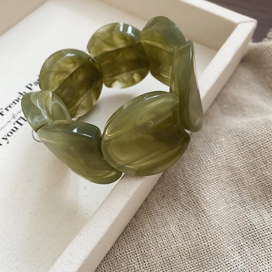 Acrylic Ombre Spliced Round Bracelet - 2025 Trendy Sweet and Versatile High-End Jewelry