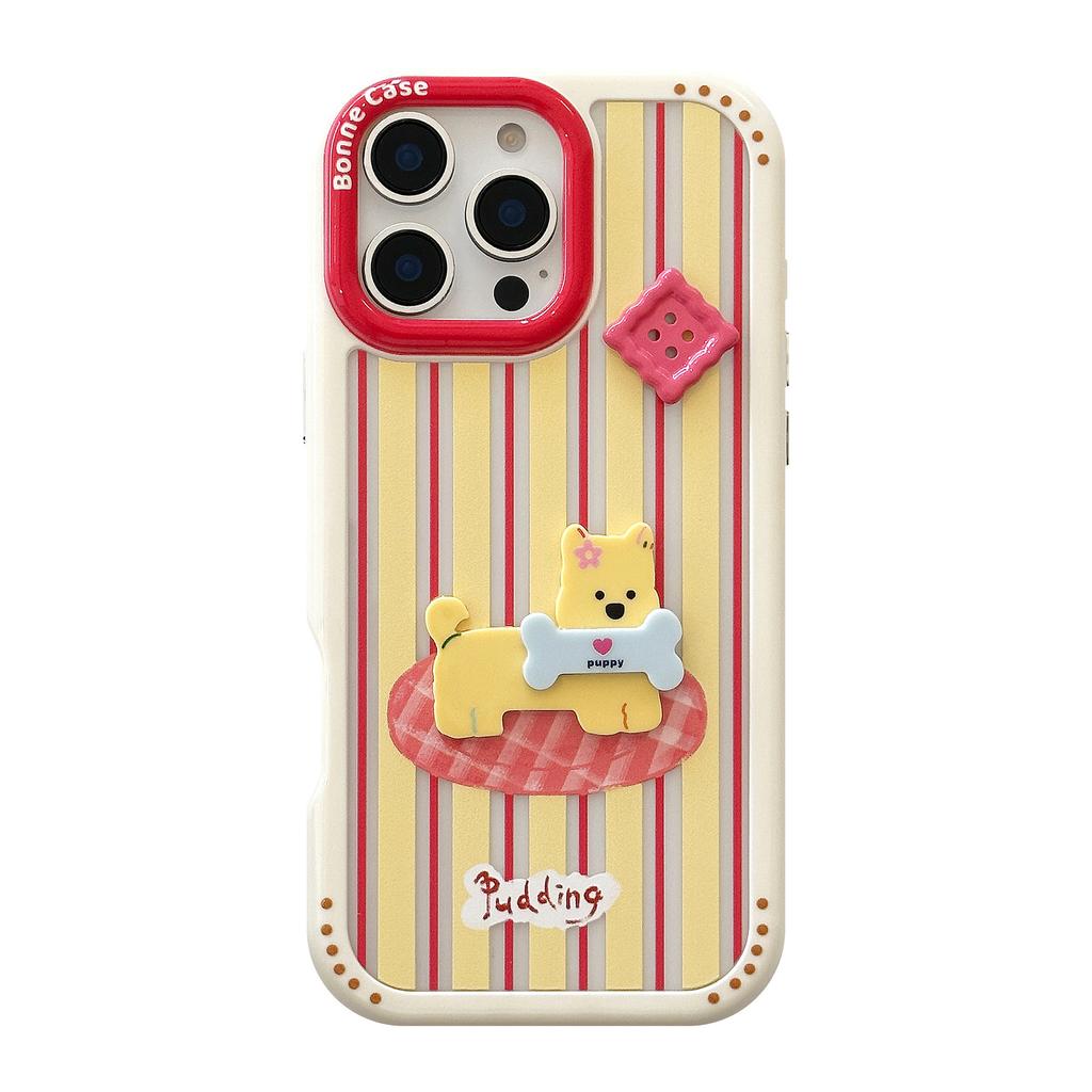 Colorful Stripes Suitable for IPhone16 Apple 15 Mobile Phone Case 14ProMax Three Dimensional Cartoon 16 Acrylic 12 Anti-fall