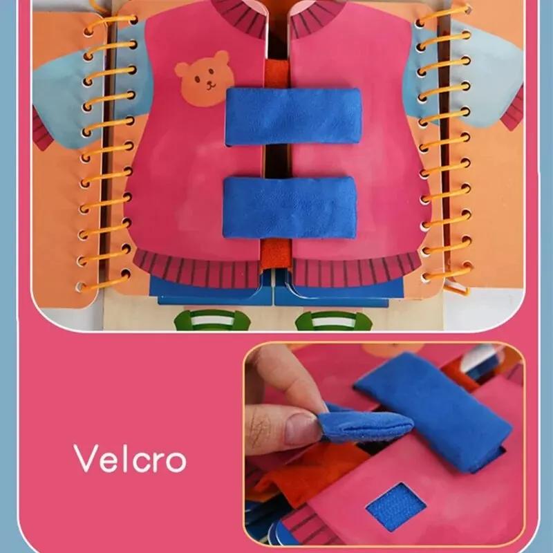 1pc Montessori Busy Board, Wooden Activity Toy for Kids, Learn To Tie Shoelaces Zip Buckle, Early Education Life Skills