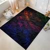 Geometric Pattern Carpet with Multicolor Neon Lines, Modern Style. Suitable for use as an anti-slip for living room bedroom sofas
