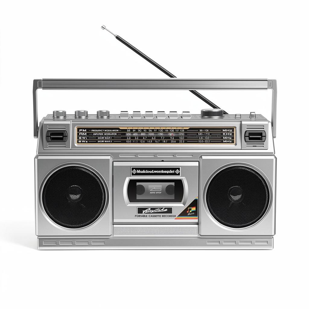 Retro Bluetooth Multifunctional Radio Cassette Player with Dual Speakers for Desktop and Outdoor Use