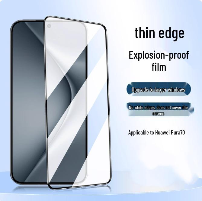 Huawei Pura70 Temperli Cam Ekran Koruyucu - Tam Kapsama, Düşme Önleyici, P70 Standart Sürümü İçin.
