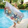 1pc Starfish and Conch Patterns Print Beach Towel Quick-drying Towel Suitable for Seaside Pool Camping Yoga For Family Friends