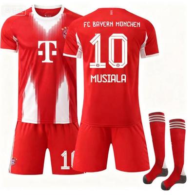 Kit Calcio Personalizzati con Nome per Ragazzi Bambini Adulti 25/26 Bayern Casa #10 Leroy MUSIALA Set Maglia da Allenamento Sportiva con Calzini