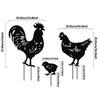 3Pcs Black Chicken Statue Handmade Metal Animal Ornaments Rooster Garden Sculpture  Micro Landscape