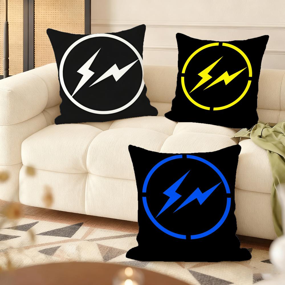 Lightning FFragment art Cushion Cover Natural Linen Organic Fabric DoubleSided Printing Couch Pillow Covers Home Decor